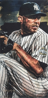 Mariano Rivera 41 x 21 Hand Enhanced Giclee On Canvas Signed By Artist Stephen Holland Limited Edition 11/99